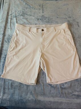 NFINITY Men's Flat-Front Cream Performance Shorts
